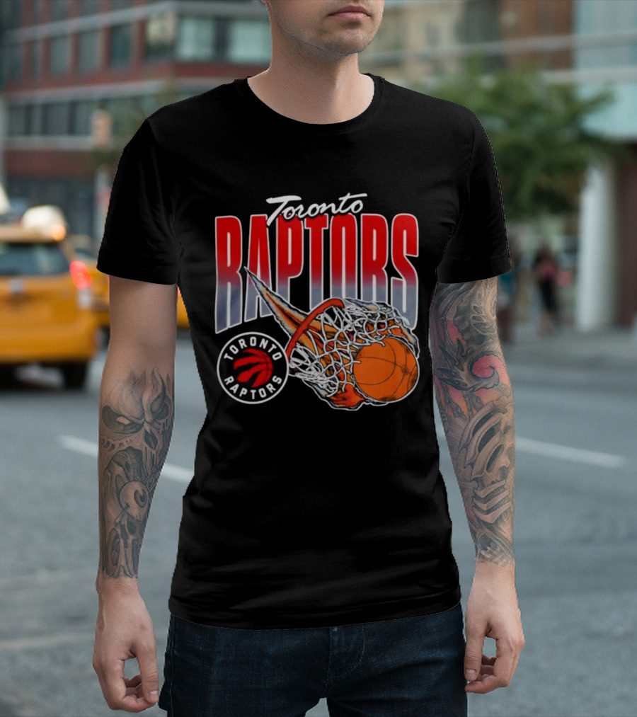 Toronto Raptors Basketball Flaming Net T-Shirt