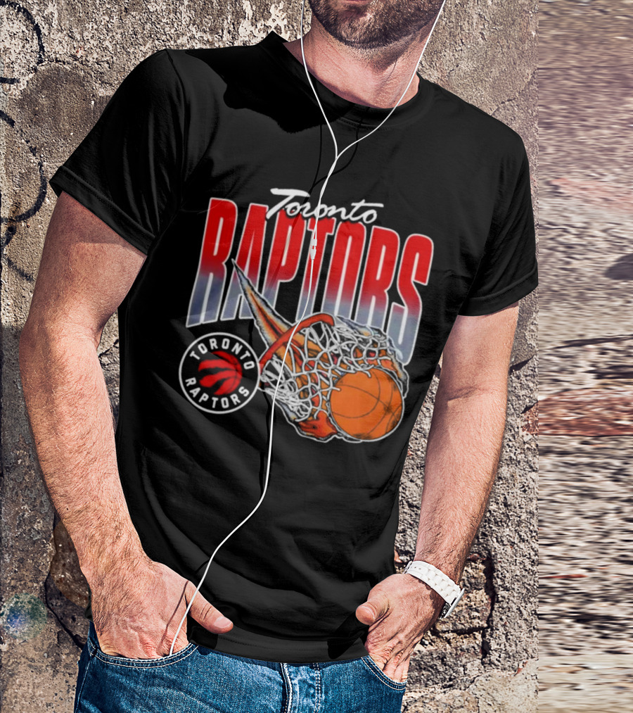 Toronto Raptors Basketball Flaming Net T-Shirt