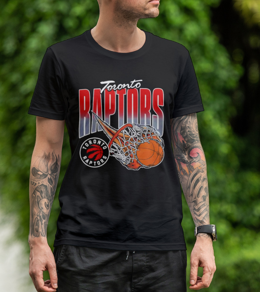 Toronto Raptors Basketball Flaming Net T-Shirt