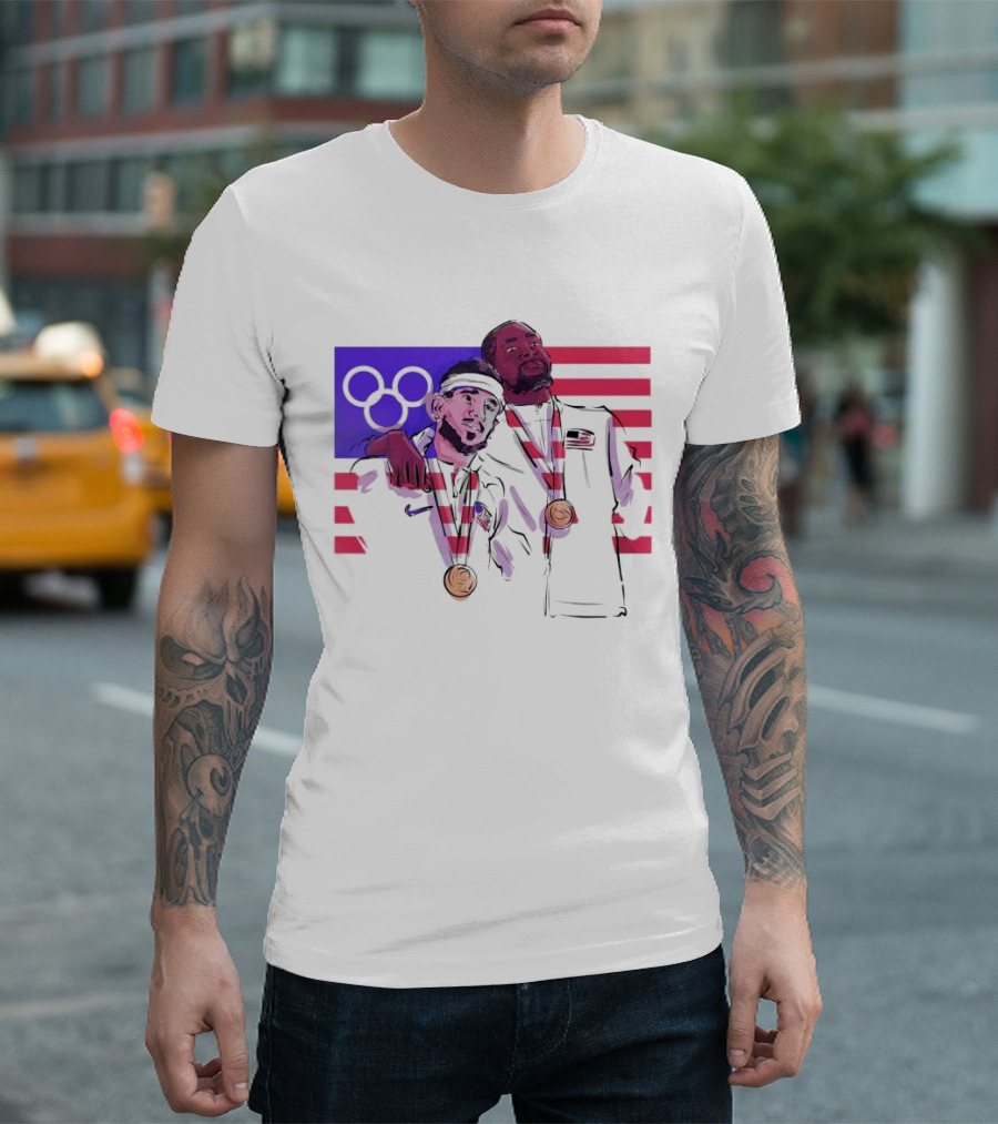 Run It Back Devin Booker Kevin Durant Phoenix Suns USA Olympics Medals T-Shirt