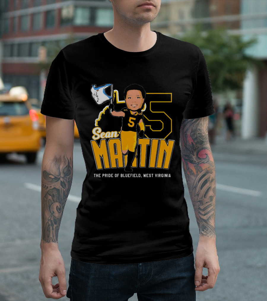 Sean Martin Number 5 The Pride of Bluefield West Virginia Mountaineers Football T-Shirt