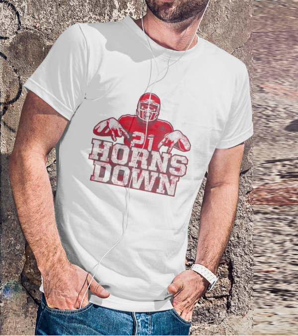 21 Horns Down Arkansas Razorbacks Football T-Shirt