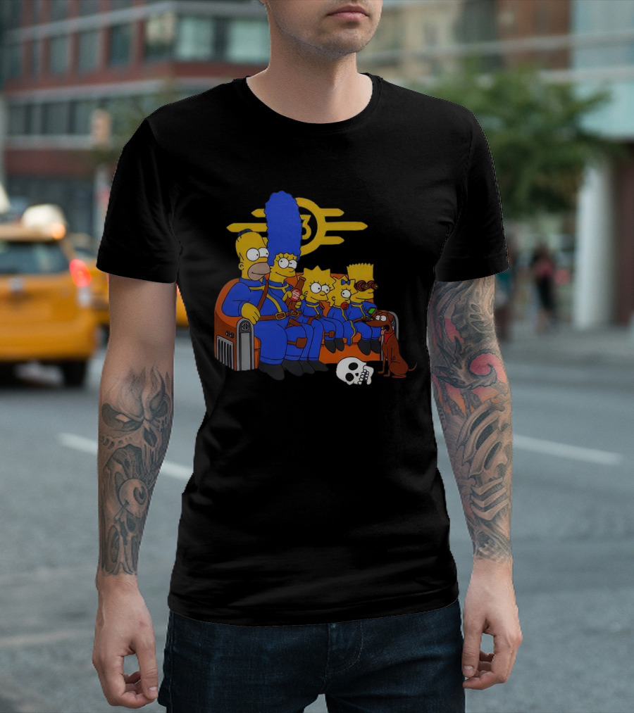 The Simpsons Fallout Vault-Tec Nuclear Family Crossover T-Shirt