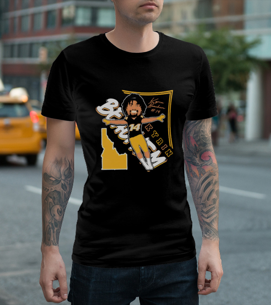 Kyrin Beachem #14 Idaho Vandals Football Kyrin Signature T-Shirt