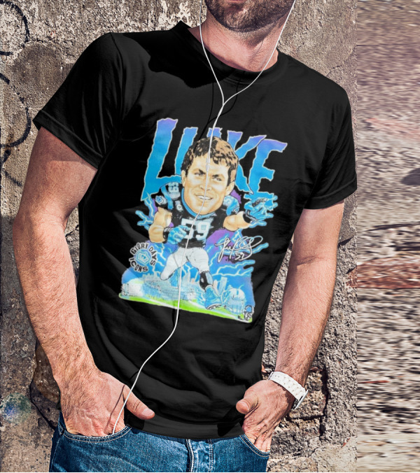 Luke Kuechly Carolina Panthers 59 Glory Days Icons Caricature T-Shirt
