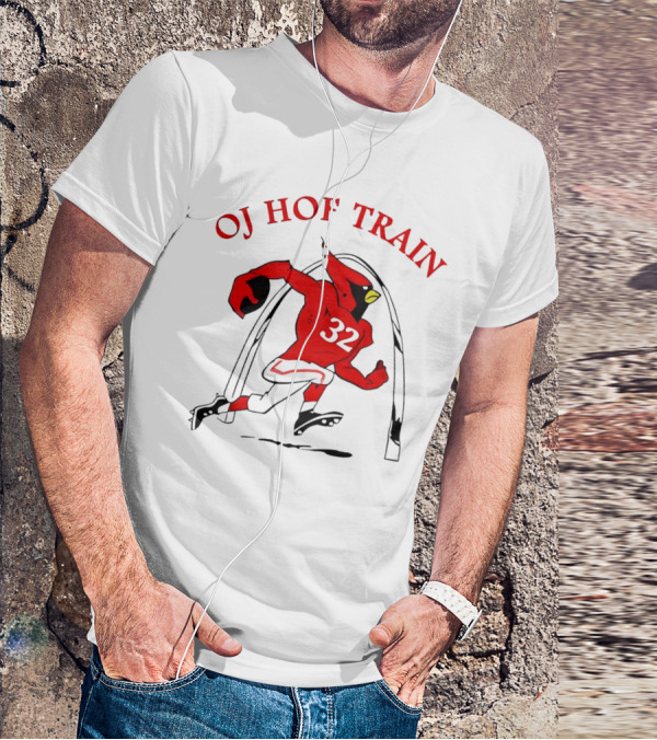OJ HOF Train Arizona Cardinals 32 Football Rugged Bird T-Shirt