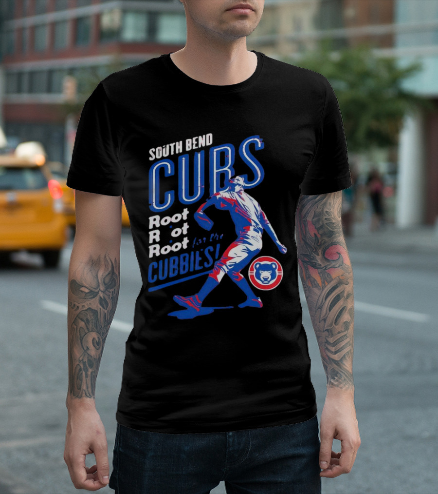 South Bend Cubs Root Root Root for the Cubbies Baseball Pitcher T-Shirt
