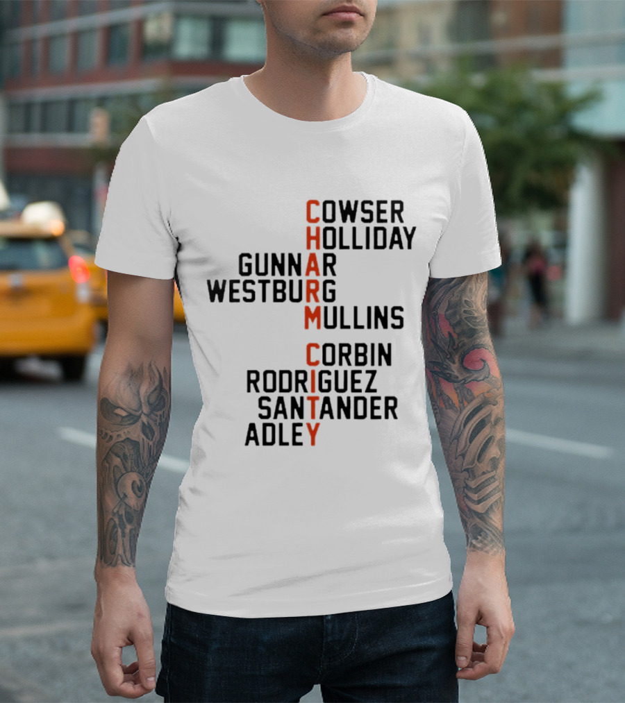 Charm City Players 2024 Cowser Holliday Gunnar Westburg Mullins Corbin Rodriguez Santander Adley T-Shirt