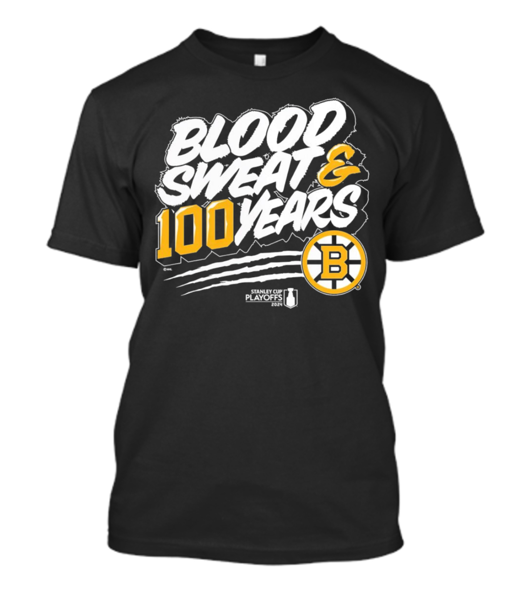 Boston Bruins Blood Sweat And 100 Years Stanley Cup Playoffs T-Shirt