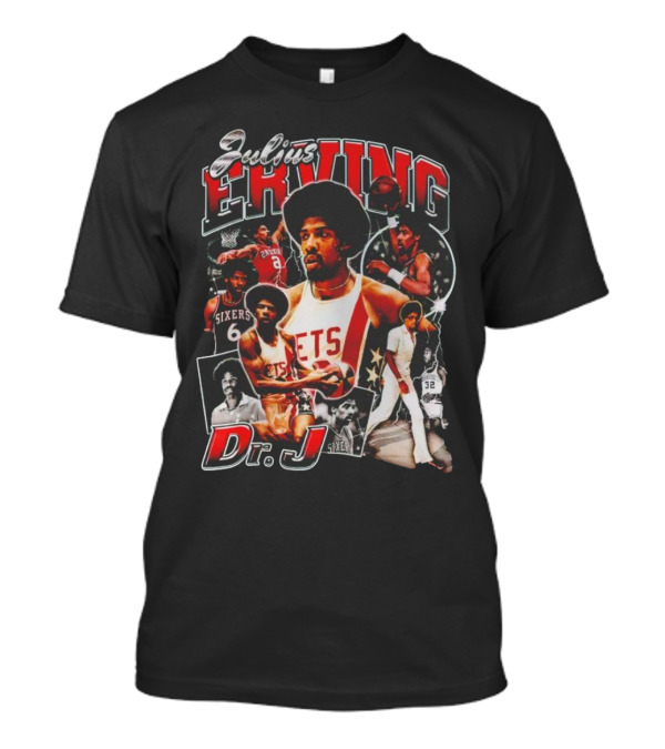 Julius Erving Dr J Sixers Nets Basketball Legend T-Shirt