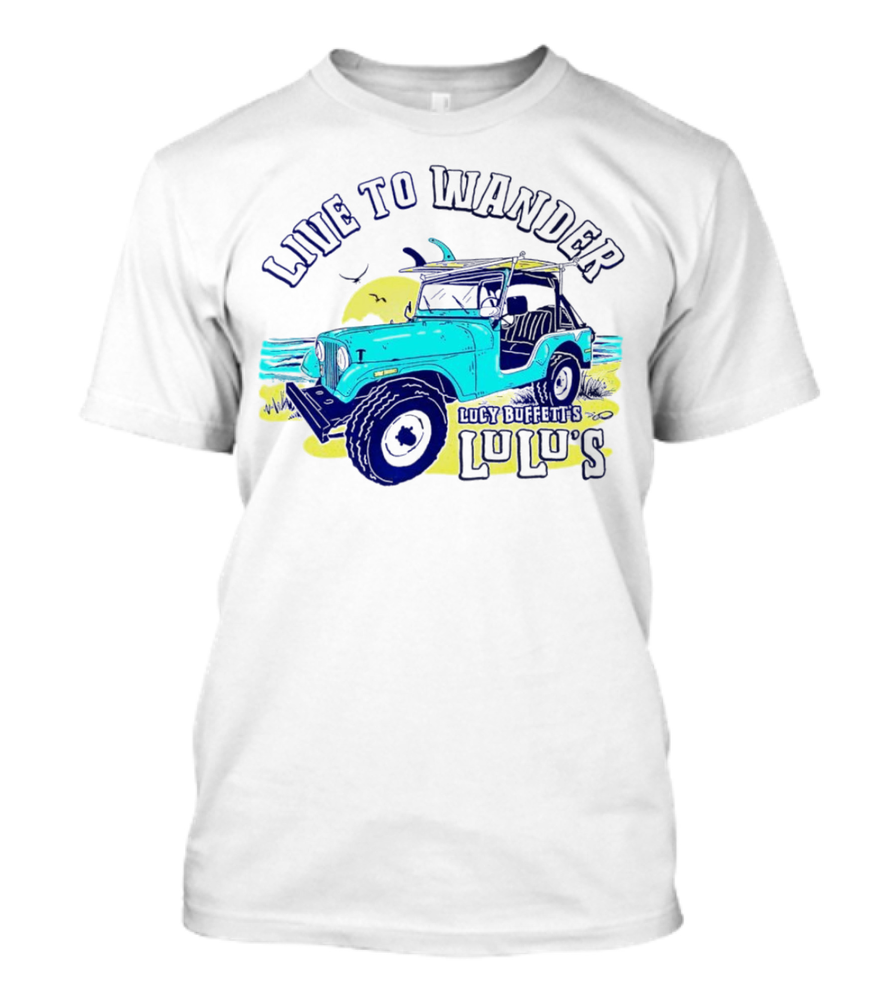 Live To Wander Lucy Buffett’s Lulu’s Jeep Adventure T-Shirt