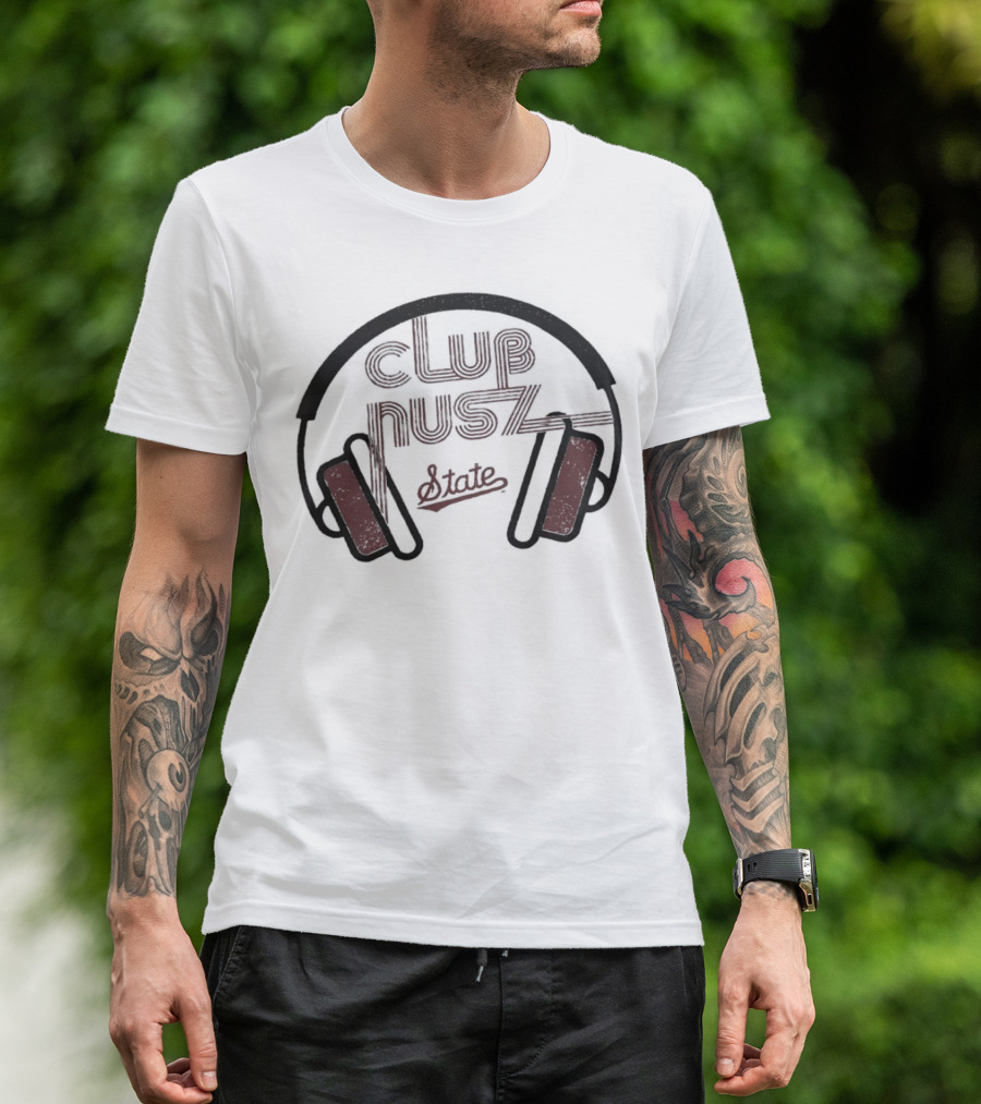 Mississippi State Club Nusz Headphones State T-Shirt