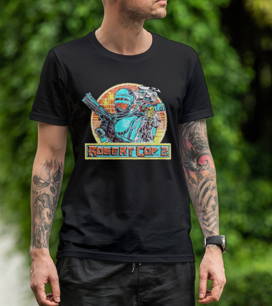 Robert Cop 2 Sci-Fi Retro Robot Mashup T-Shirt