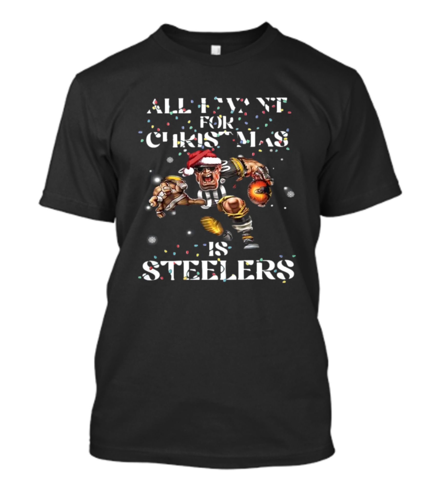 All I Want For Christmas Is Steelers Football Santa Player T-Shirt