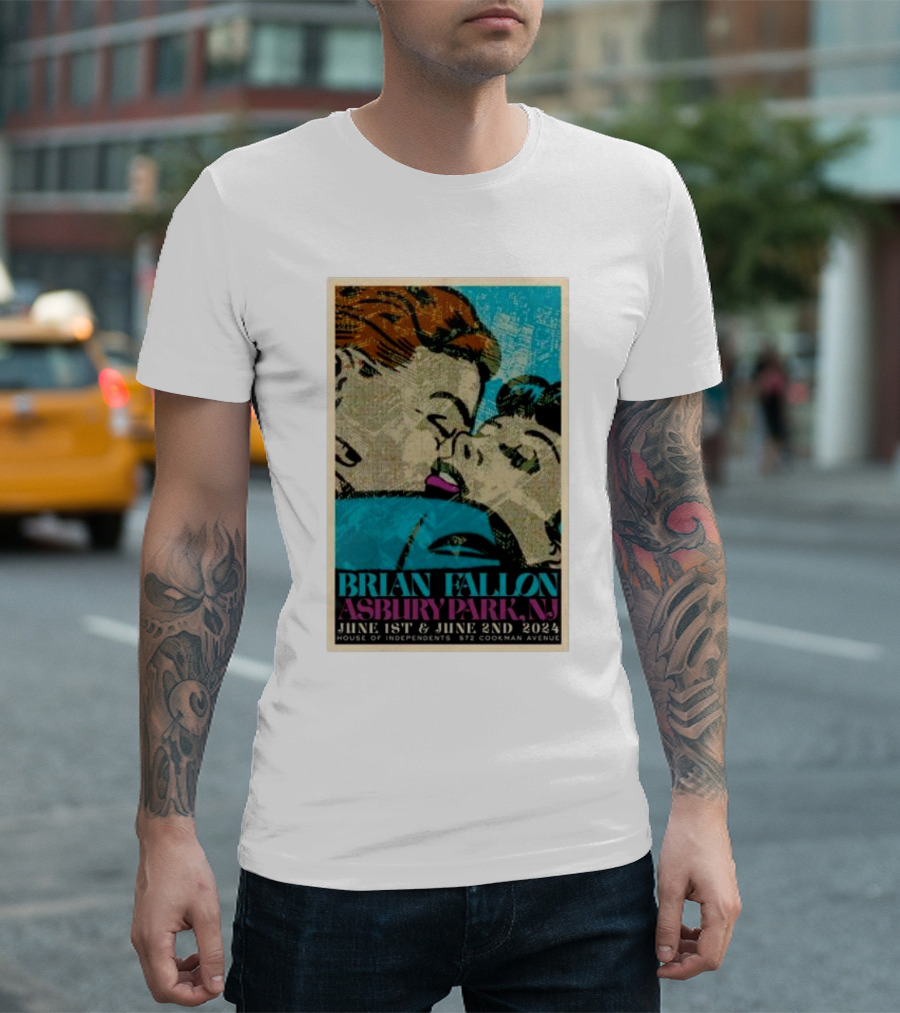 Brian Fallon Live June 1-2 2024 House Of Independents Asbury Park NJ Vintage Pop T-Shirt