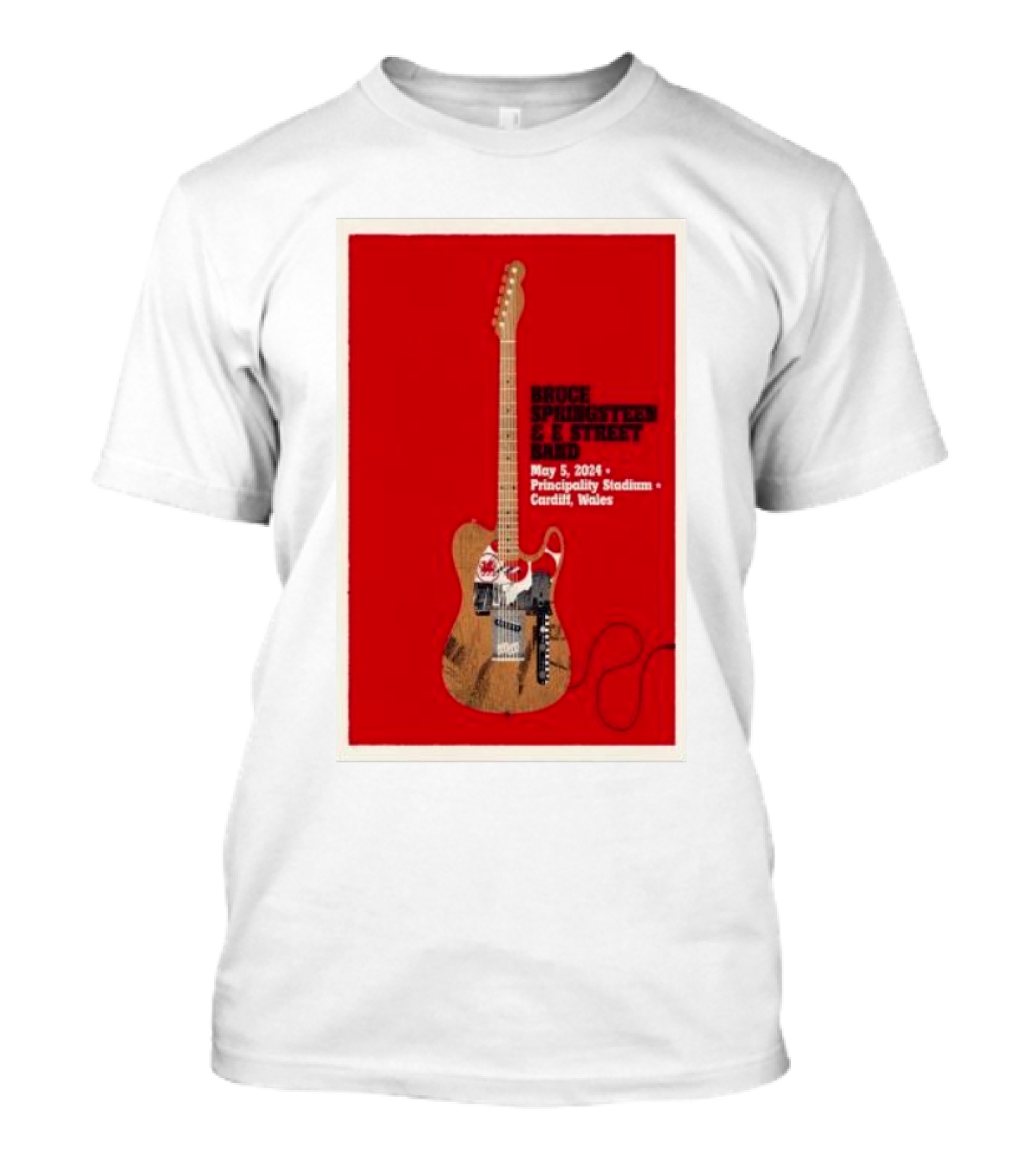 Bruce Springsteen E Street Band Principality Stadium May 5 2024 Cardiff Wales Guitar T-Shirt