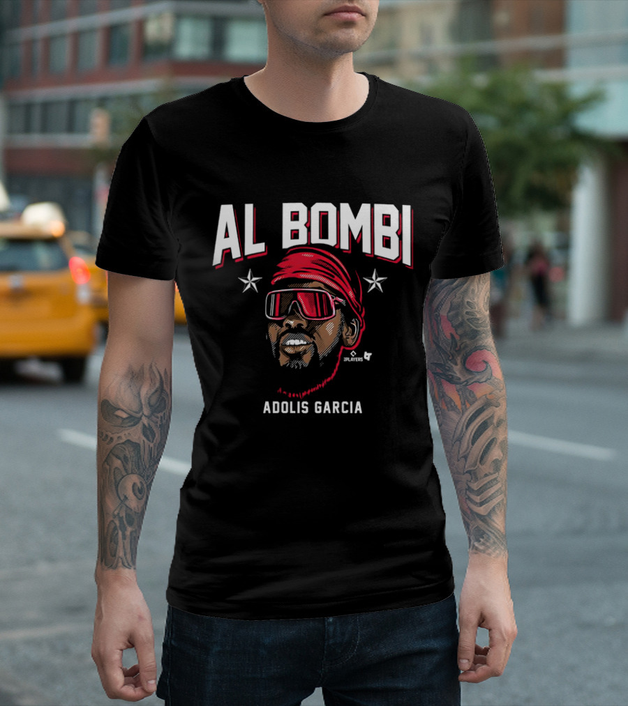 Adolis Garcia Al Bombi Players Shirt With Red Bandana And Sunglasses T-Shirt