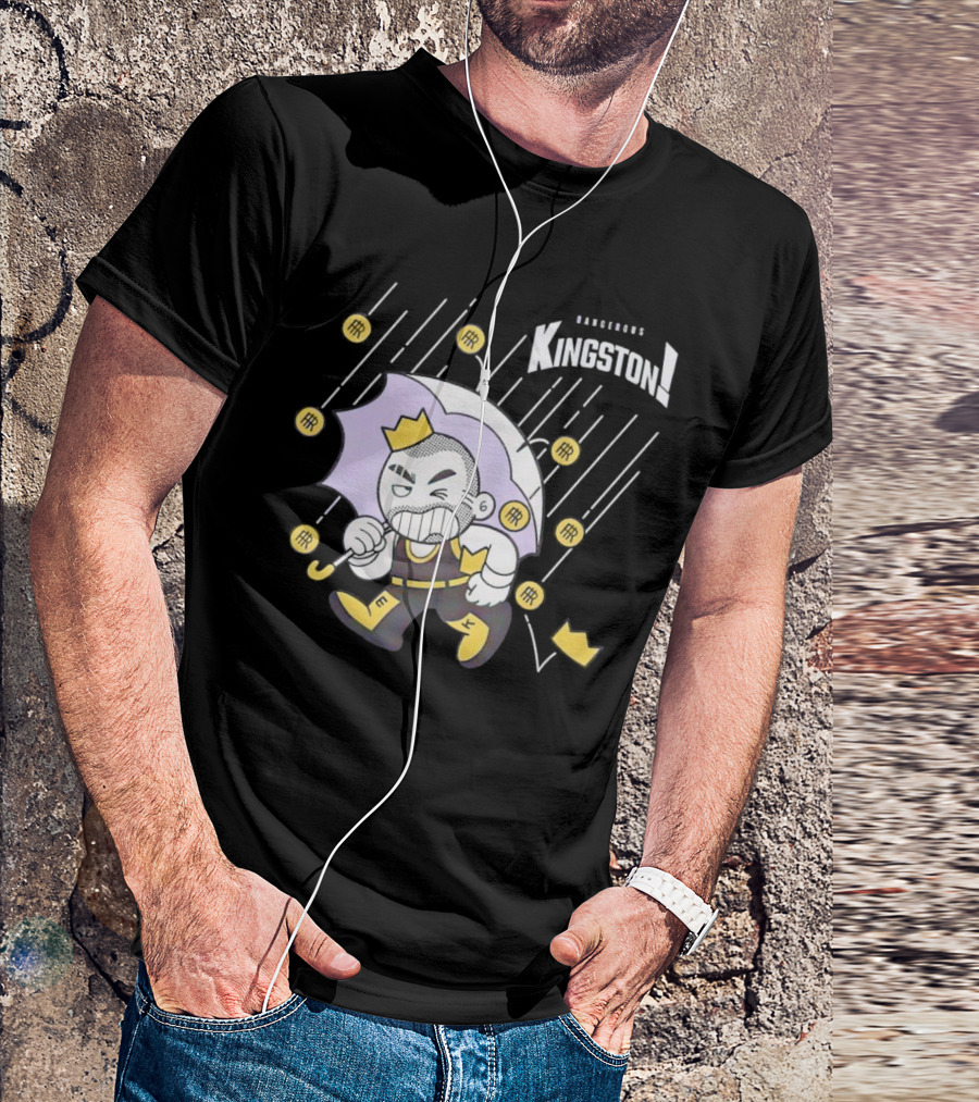 Dangerous Kingston Graphic With Umbrella And Crown Motif T-Shirt