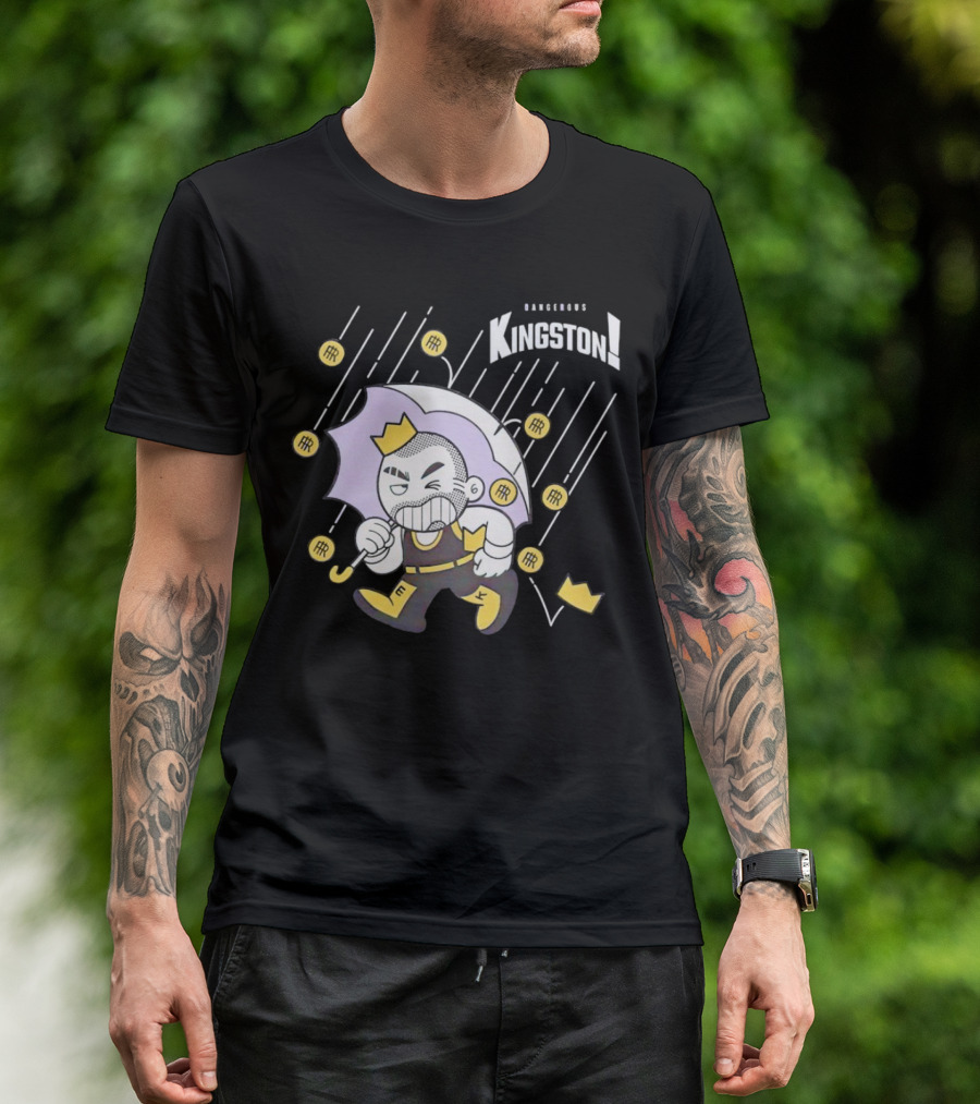 Dangerous Kingston Graphic With Umbrella And Crown Motif T-Shirt
