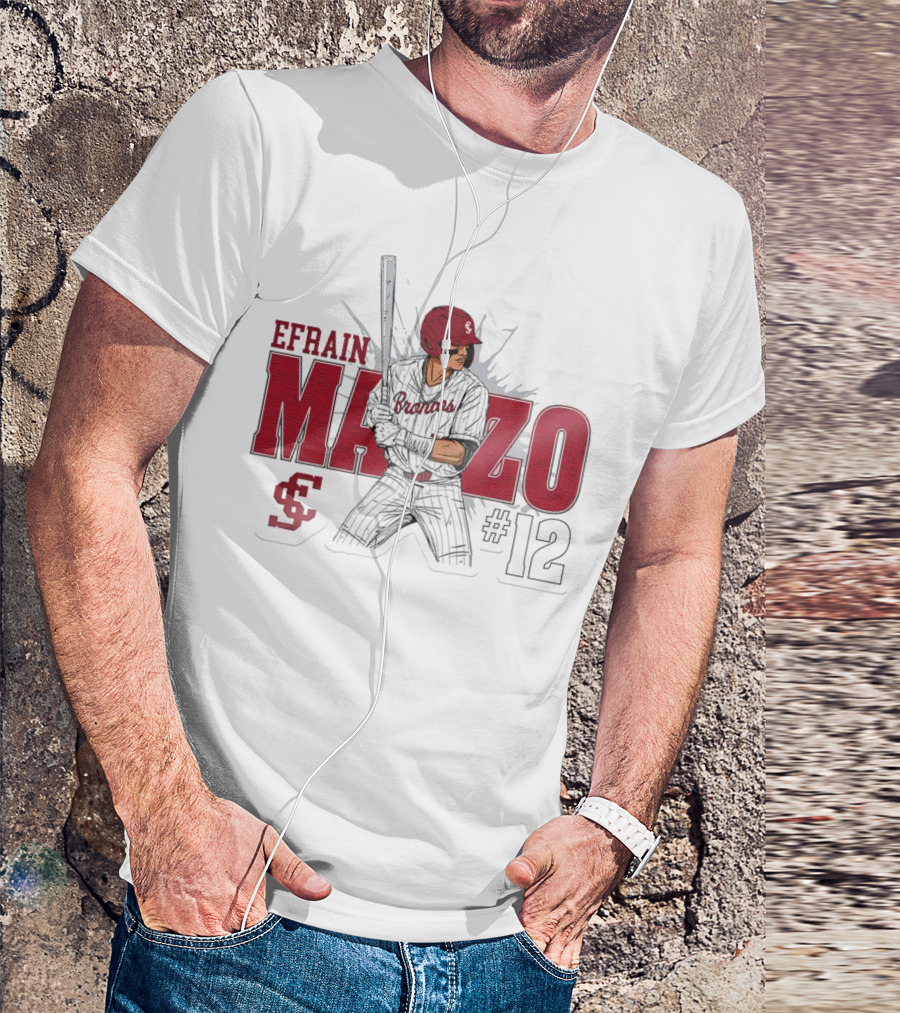 Efrain Manzo SCU Broncos Baseball #12 T-Shirt