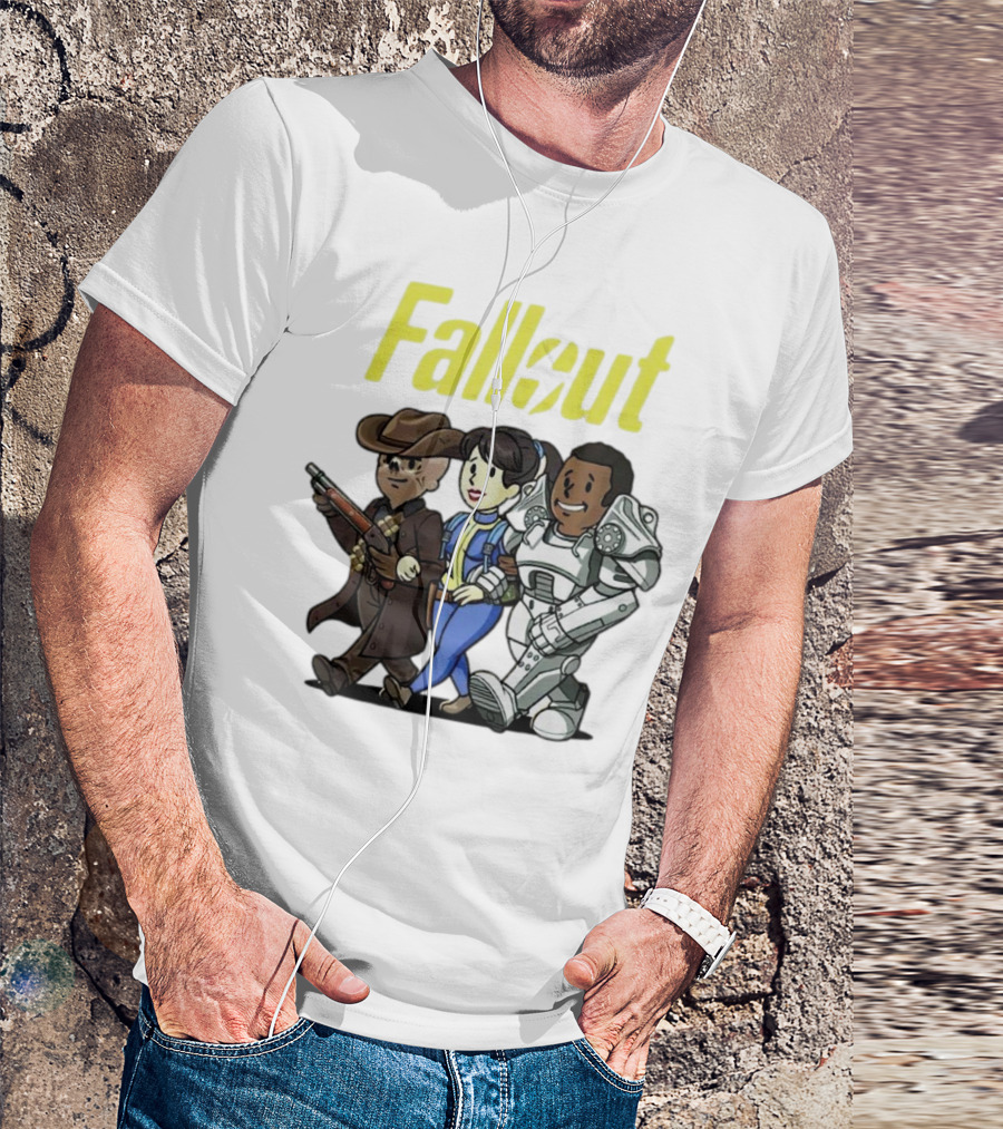 Fallout Cartoon Trio Vault Dweller Adventurers T-Shirt