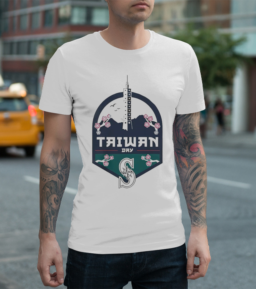 Taiwan Night Mariners Sakura Skyline T-Shirt