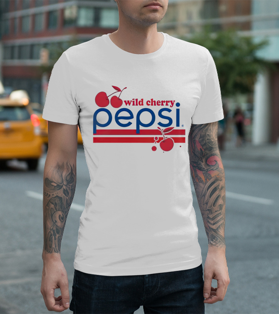 Pepsi Wild Cherry Retro Logo With Cherries T-Shirt