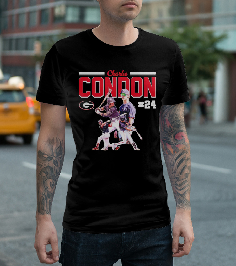 Charlie Condon Georgia Bulldogs NCAA Baseball Player #24 Collage T-Shirt