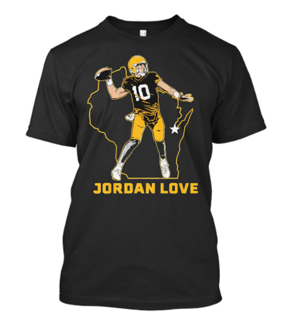 Jordan Love Wisconsin Star Quarterback Green Bay Packers T-Shirt