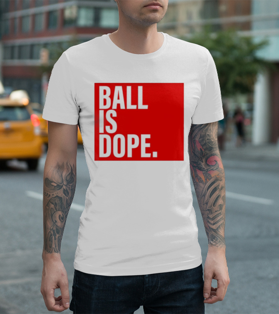 Arielle Ari Chambers Ball Is Dope Text Red And Black T-Shirt