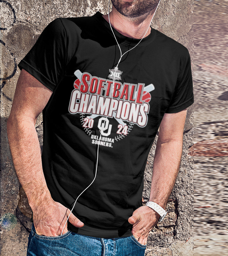 Oklahoma Sooners 2024 Softball Conference Champions Big 12 T-Shirt