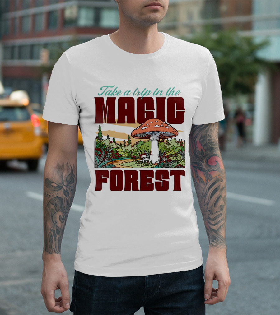 Take a Trip in the Magic Forest with Enchanted Mushroom Pathway T-Shirt