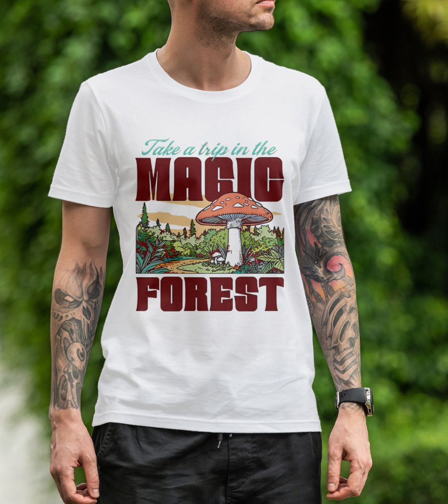 Take A Trip In The Magic Forest With Enchanted Mushroom Pathway T-Shirt