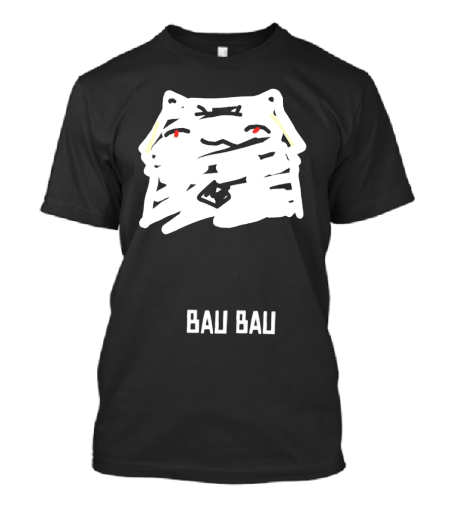 Bau Bau Cat Minimalist Face Sketch T-Shirt