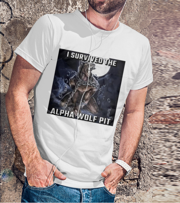 Survived The Alpha Wolf Pit Under Full Moon Chains T-Shirt