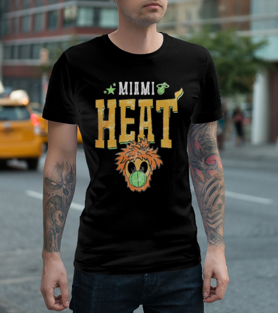 Miami Heat Burnie Basketball Court Culture T-Shirt