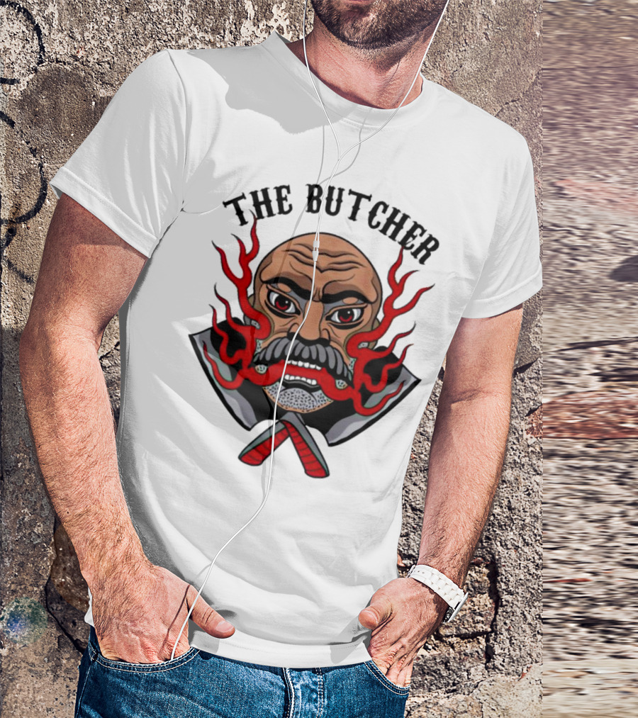 The Butcher Fiery Face With Crossed Cleavers T-Shirt