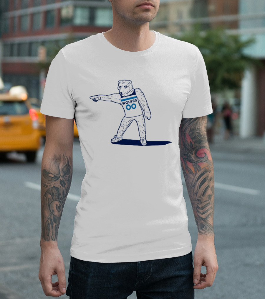 Wolves Team Mascot in Bold Athletic Stance T-Shirt