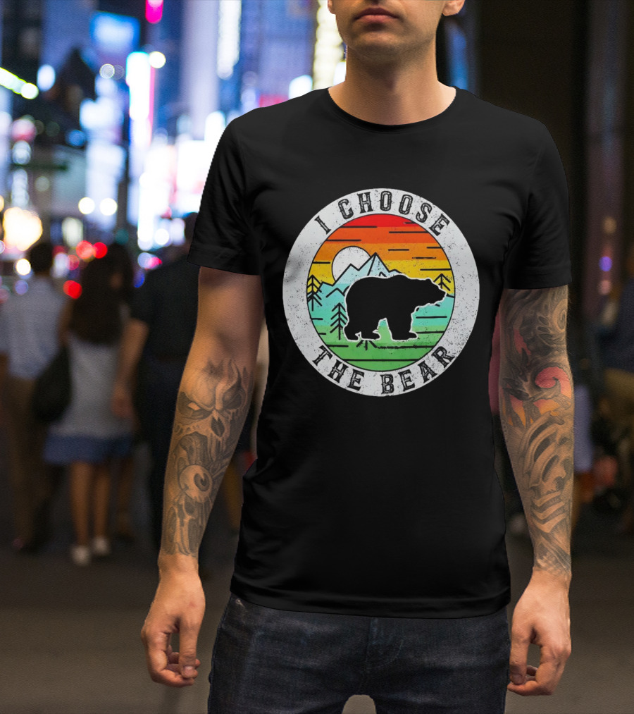 I Choose The Bear Vintage Sunset Mountains T-Shirt