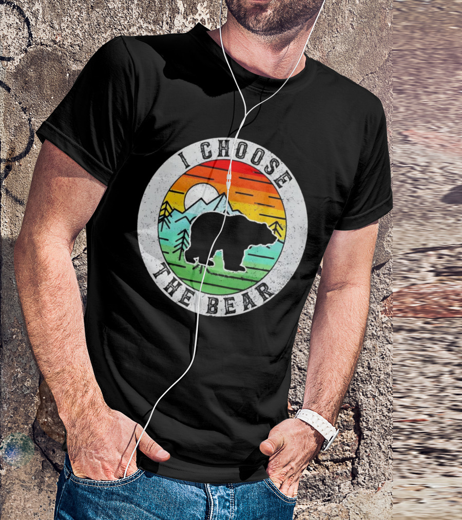 I Choose The Bear Vintage Sunset Mountains T-Shirt