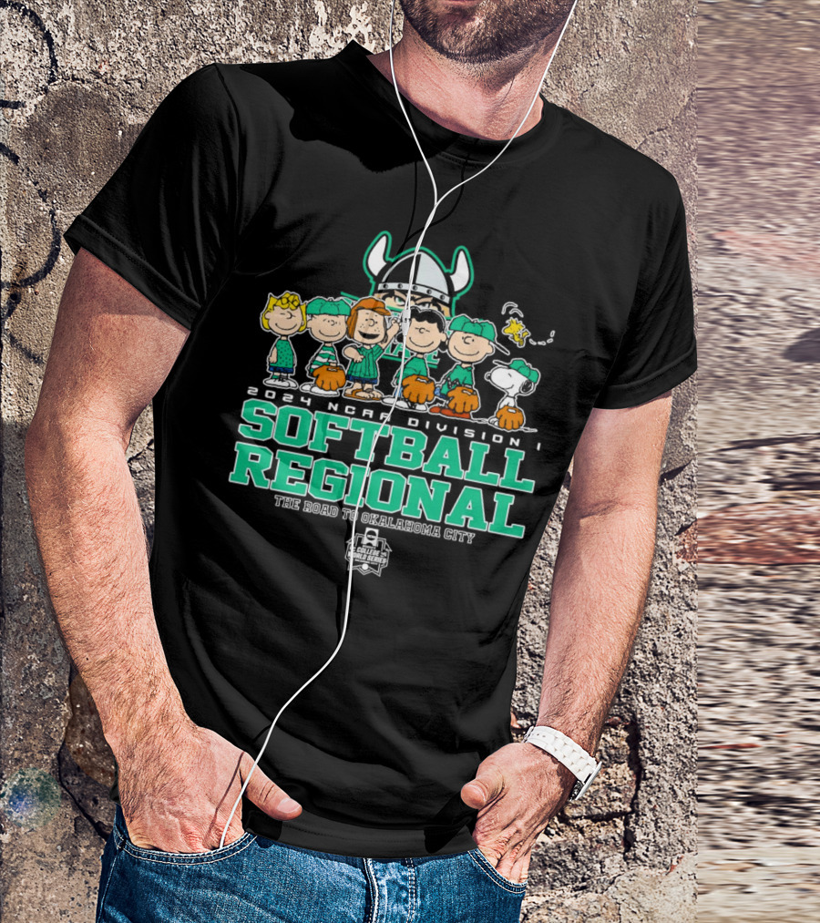 Peanuts Characters 2024 NCAA Division I Softball Regional Cleveland State Vikings Road To Oklahoma City College World Series T-Shirt