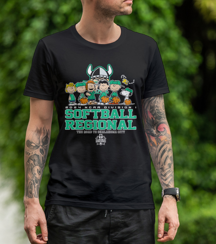 Peanuts Characters 2024 NCAA Division I Softball Regional Cleveland State Vikings Road To Oklahoma City College World Series T-Shirt