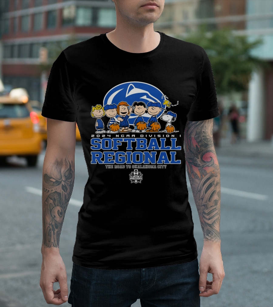 Peanuts Characters 2024 NCAA Division I Softball Regional Penn State Nittany Lions The Road To Oklahoma City T-Shirt