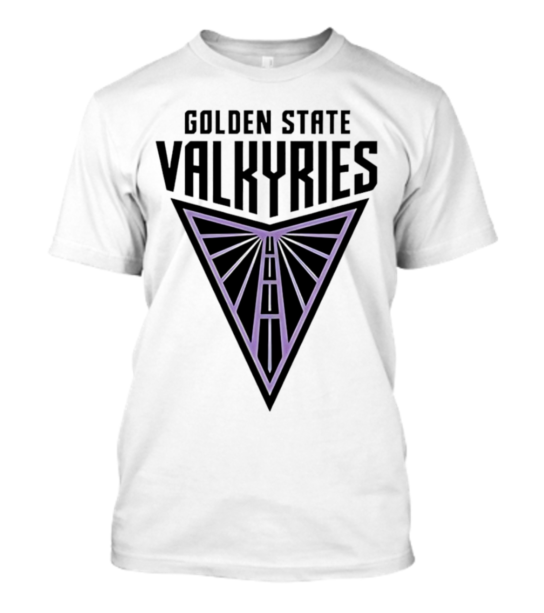 Golden State Valkyries Triangular Emblem In Black And Purple T-Shirt