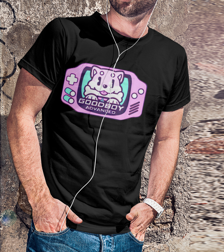 Goodboy Advanced Pastel Gaming Handheld Console Dog Character T-Shirt
