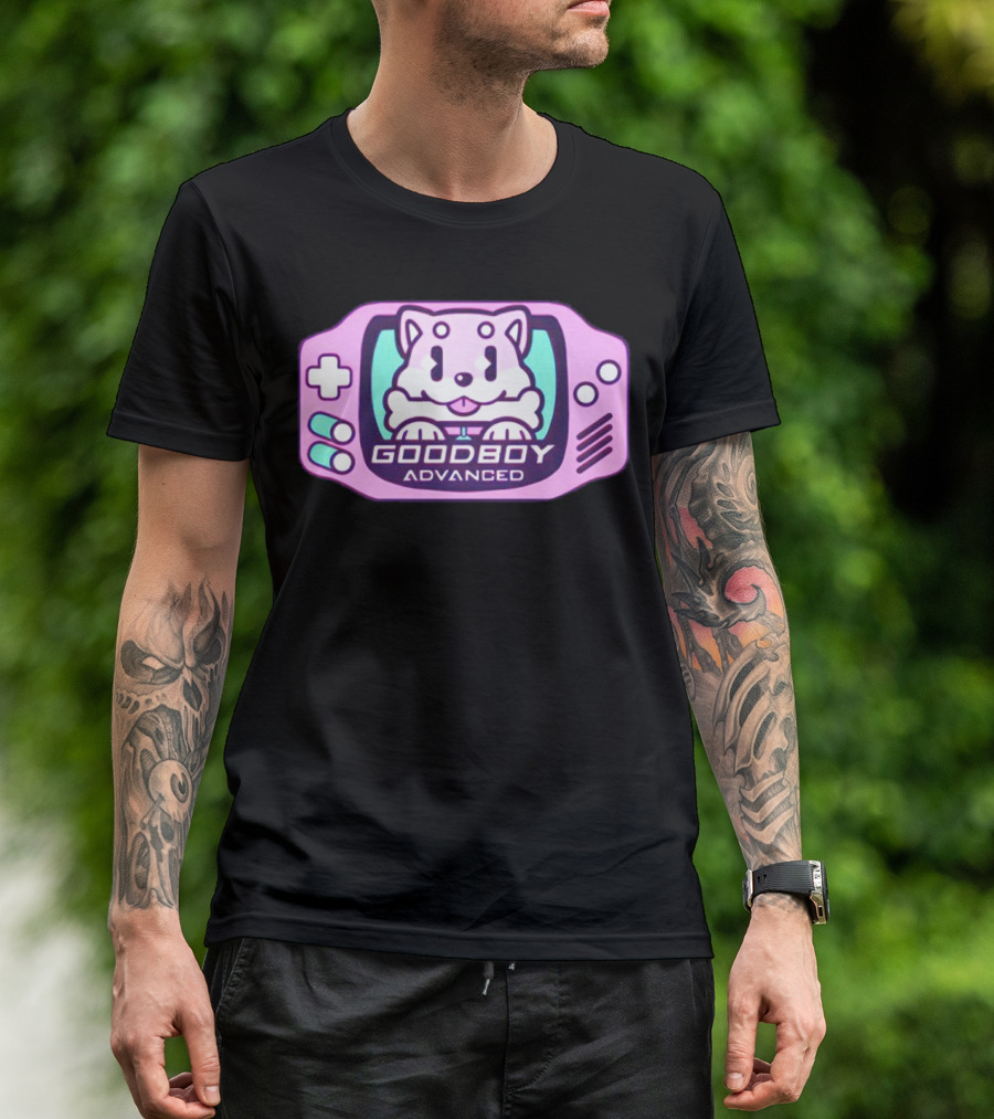 Goodboy Advanced Pastel Gaming Handheld Console Dog Character T-Shirt