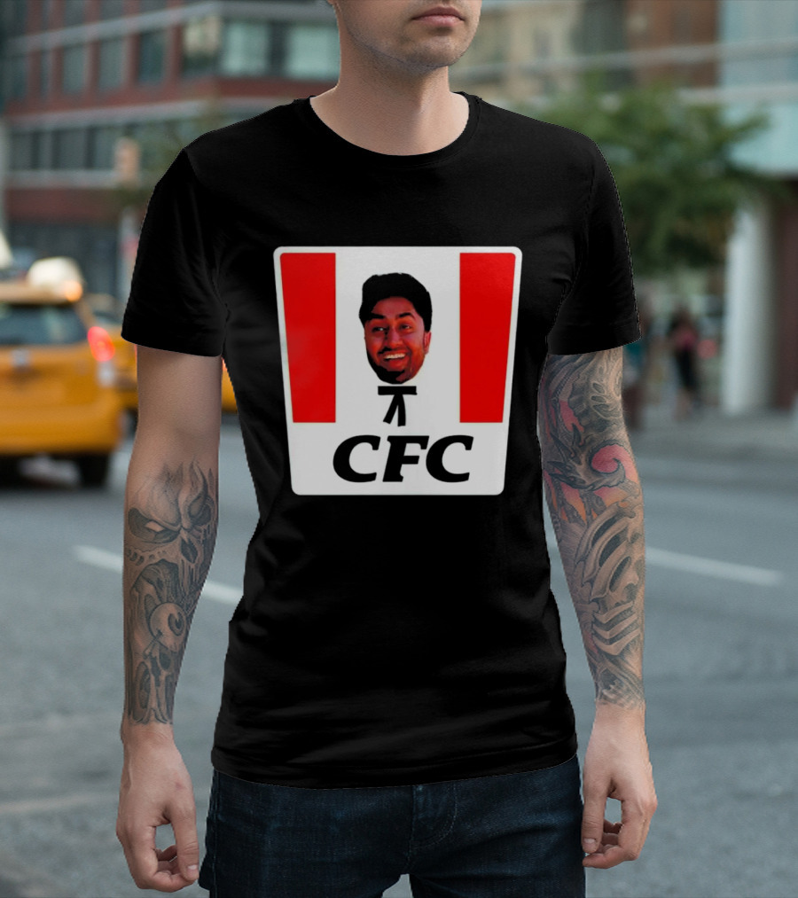 Mafs Collins CFC Parody Fried Chicken Face T-Shirt