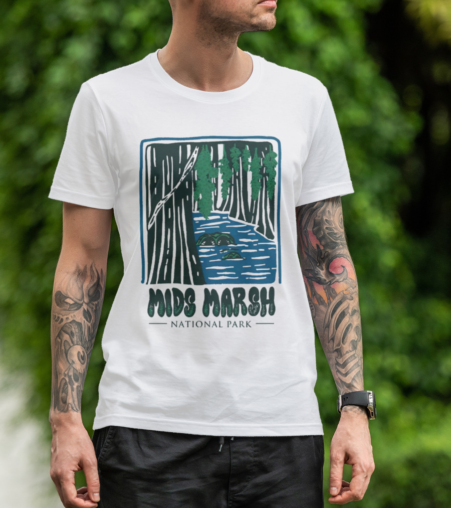 Mids Marsh National Park Forest River Scene T-Shirt
