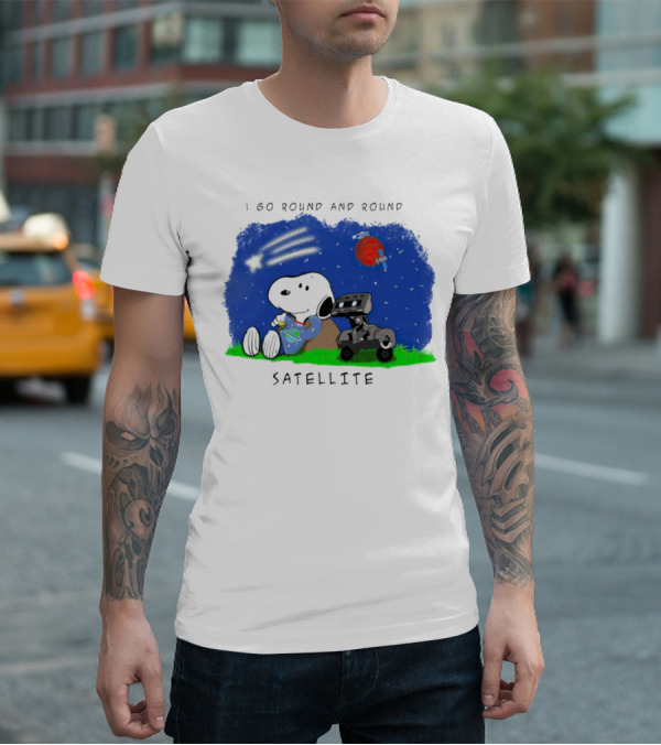 Snoopy I Go Round And Round Satellite Space Adventure T-Shirt