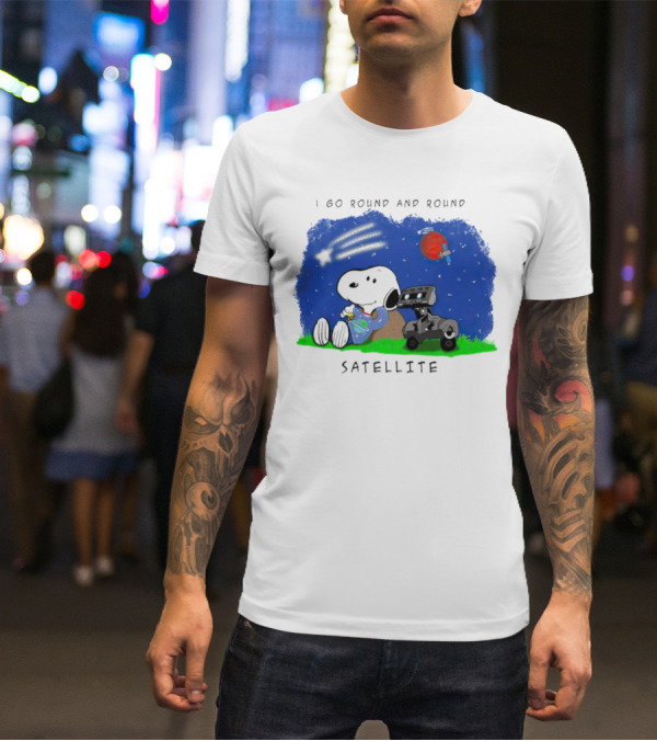 Snoopy I Go Round And Round Satellite Space Adventure T-Shirt